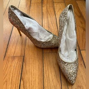 Ivanka Trump Kaydena Gold Multi Texture Heels 9.5